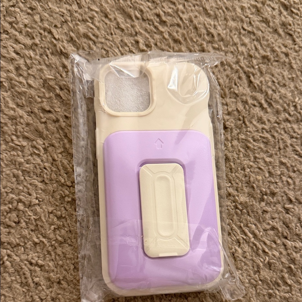 Apple Purple and Cream Phone Case with Kickstand
